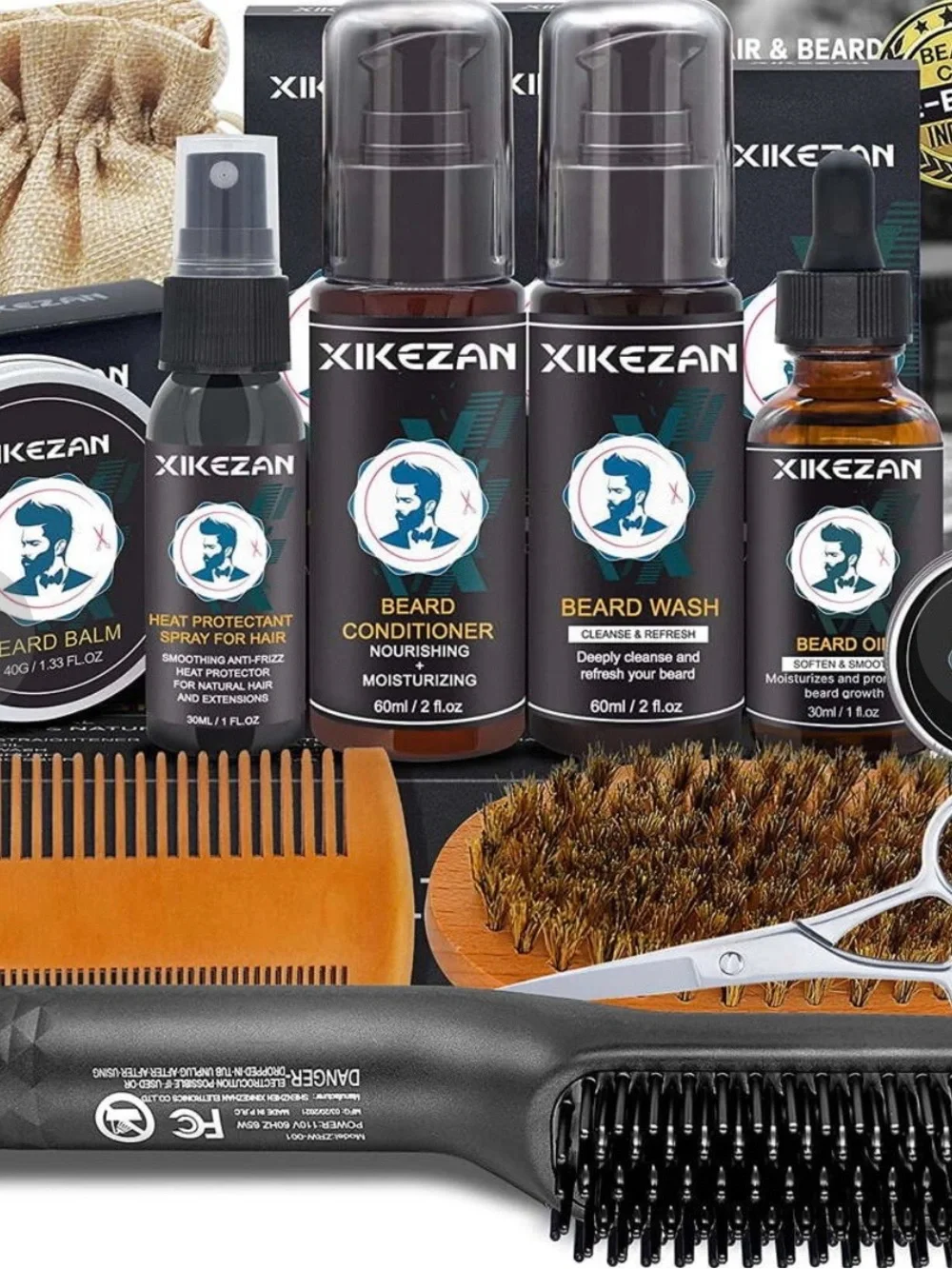 Men's Beard Straightener Beard Care Kit Professional and 100% Pure and Natural